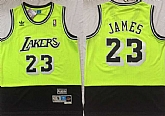 Lakers 23 Lebron James Fluorescent Green Black Hardwood Classics Split Mesh Swingman Jersey,baseball caps,new era cap wholesale,wholesale hats